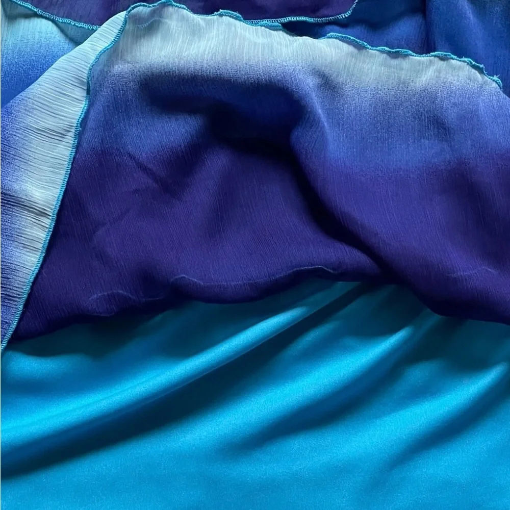 Lane‎ Bryant Blue Ombré Tiered Chiffon Blouse Sleeveless Swing Top Size 16 - Picture 12 of 13